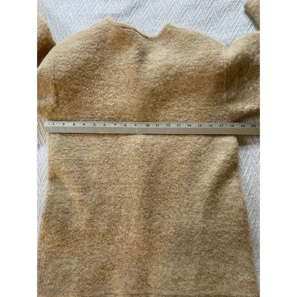 Vintage Russ Women's Wool Sweater Sz S Neutral Wood Buttons Cardigan Minimalist - Picture 7 of 15